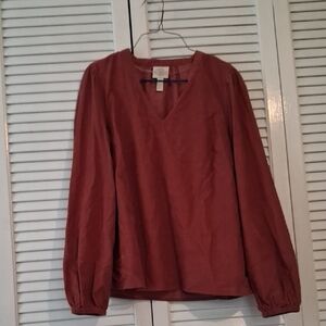 St. John's Bay V-Neck Blouse - Dusty Rose